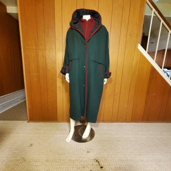 NWT Forecaster Bib-Coat Vintage Wool Trench Coat Women's Size 14 - Picture 13 of 16